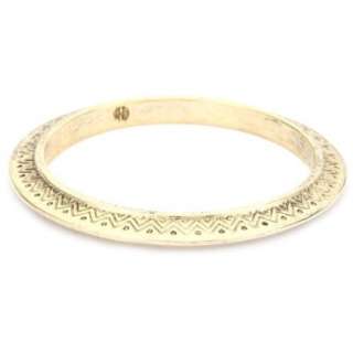 House of Harlow 1960 Gold Plated Etched Mohawk Bangle Bracelet 