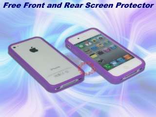 Purple & Green Bumper Case Cover, Screen for iPhone 4  
