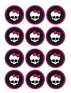 Monster High edible party cupcake toppers cupcake image sheet  