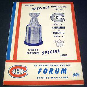 1963 Montreal Forum vintage game program  