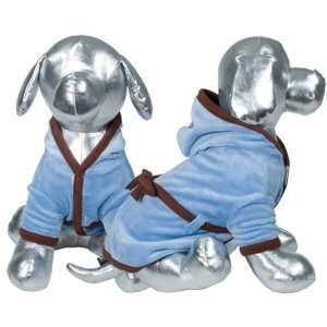 Designer Dog Apparel   Terrycloth Bathrobe for Dogs   Blue 