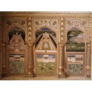 Detail of the Fine Wall Paintings in the City Palace, Jaipur 