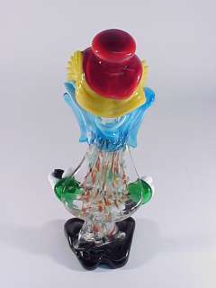 Murano Glass Clown Playing Guitar Statue  