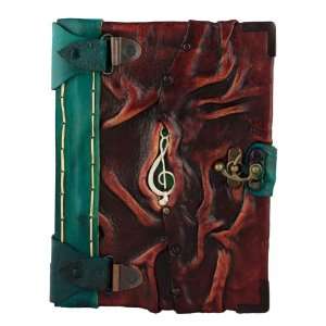   on a Red Handmade Leather Bound Journal MR657