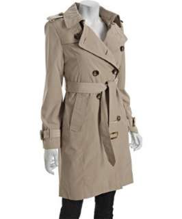 London Fog tan removable lining double breasted trench coat   