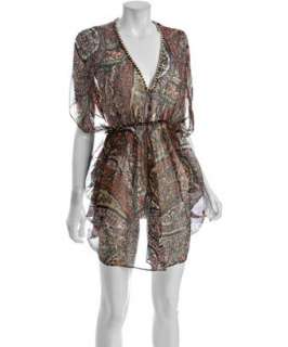 Joie chili paisley silk Twilight v neck coverup   