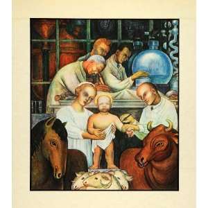  1933 Print Nativity Scene Medical Medicine Doctors Art 