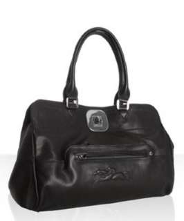Longchamp black leather Gatsby tote   