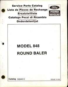 NEW HOLLAND PARTS MANUAL FOR 848 ROUND BALER  