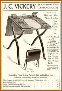 1906 AD FOR J.C. VICKERY PORTABLE FOLDING WRITING DESK  