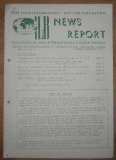    Communist Soviet November December 1957 ILB News Report No 6  