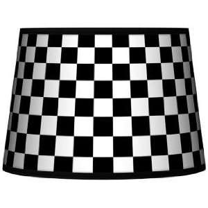 Checkered Black Tapered Lamp Shade 10x12x8 (Spider)