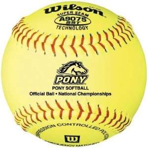  11 SST Yellow Leather Pony League Fast Pitch Play Softballs 