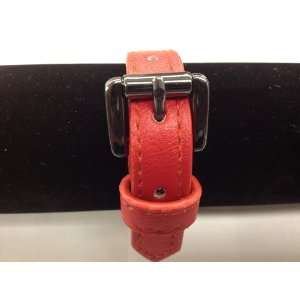  Red leather bracelet with watch band designc Everything 