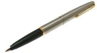 PARKER 45 Flighter Stainless/Gold Fountain Pen USA  