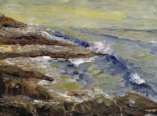   Northwest Pacific Ocean Seascape Oil Painting Palette Knives 2006