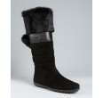 tod s black suede and rabbit fur winter moon boots
