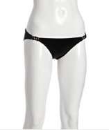Robin Piccone black enamel detail bikini bottom style# 313583801