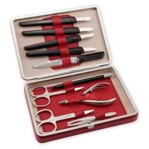  Chic Red Leather Manicure Set Beauty