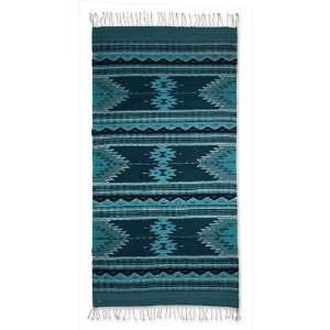  Zapotec wool rug, Midnight Blue (2.5x5)