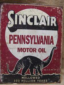 Sinclair Pennsylvania Motor Oil Tin Metal Sign Decor  