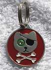 Custom Engraved Pet/Cat/Dog ID Bling Tag   Pirate Kitty ♥