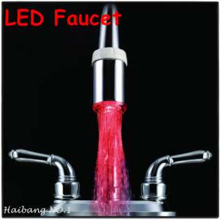 Water Faucet Glow LED Light Temperatur​e Sensor 3 Color  