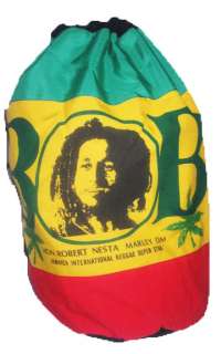 JAMAICA BOB MARLEY PETER TOSH FABRIC DRAW STRAP RASTA BAG POUCH PURSE 