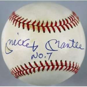  YANKEES MICKEY MANTLE NO.7 SIGNED AUTH OAL BASEBALL UDA 