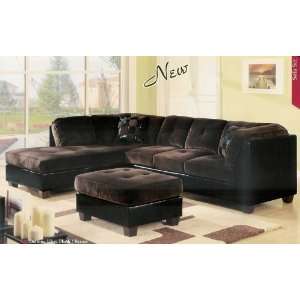  Microfiber w/ Bycast Leather Sectional Sofa Set, #A5075 