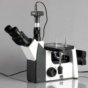 40X 800X Inverted Trinocular Metallurgical Microscope + 1.3MP Camera