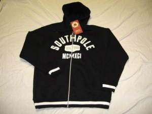 55 Southpole Mens M Black Sweatshirt Hoodie New  