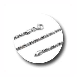 Sterling Silver RHODIUM POPCORN chain necklace 2mm 250  