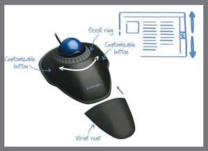   description of the Kensington Orbit Optical Trackball Mouse features