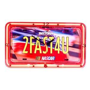  2Fast4U Nascar Neon License Plate Clock