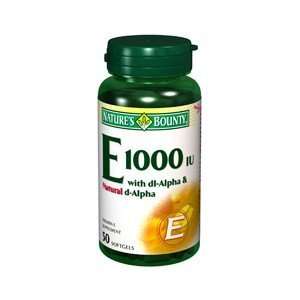  NATURES BOUNTY Vitamin E 1000 IU DL ALPHA NAT 50SG Health 