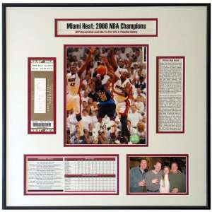   NBA Champions Dwyane Wade/ Shaquille ONeal Ticket Frame Sports