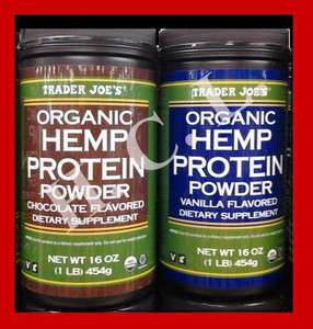 Trader Joes Organic Hemp Protein Powder Supplement,Vanilla or 