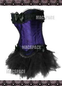 Dark Purple Gothic Victorian Bustier Corset Skirt S  