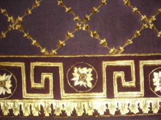 5x8 Plum Purple Gold Neoclassical Hand Tufted Wool Rug Nourison 