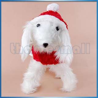 Pet Dog Puppy Santa Christmas Dress Costume Apparel Red  