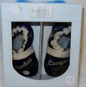 Robeez Boys Rookie Navy Blue Soft Soles Shoes 0 6 Month RB33784 