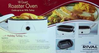 New Rival 18 Quart Roaster Oven Turkey Roast Roasting Cooker White 