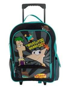 Phineas and Ferb Perry Large Rolling Backpack Luggage  