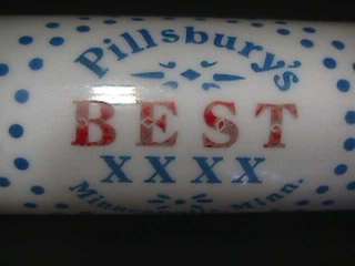 Vintage Original Pillsburys Best Glass Rolling Pin  