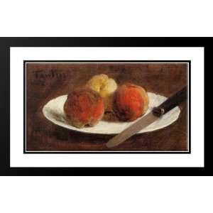   Henri Jean Theodore 40x26 Framed and Double Matted Plate of Peaches