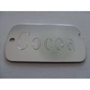  Pet ID Tag/Deluxe   Silver Military Style Kitchen 