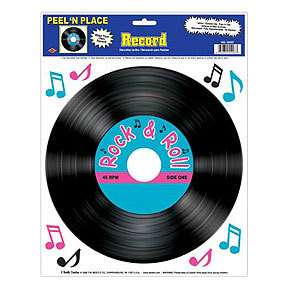   Party ROCK & ROLL RECORD PEEL N PLACE DECORATION SCENE SETTER  