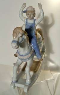 Paul Sebastian 1991 Porcelain BOY ON ROCKING HORSE Figurine  