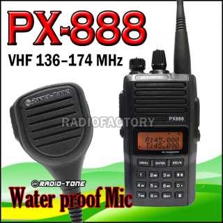 new PUXING PX 888 VHF 136 174mhz +Water proof Mic 23K &FREE 